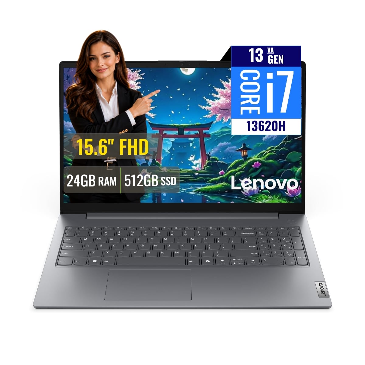 LAPTOP LENOVO V15 G5 IRL INTEL CORE I7 13620H 24GB DDR5 SSD 512GB 15.6 FHD FREEDOS - 1