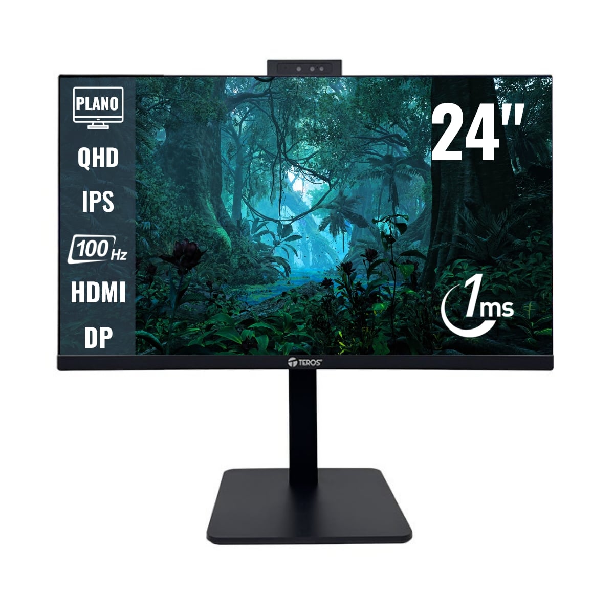MONITOR TEROS TE 2416CS 24 QHD 100HZ 1MS PIVOT CON ALTAVOCES CAMARA MICROFONO HDMI DP - 1