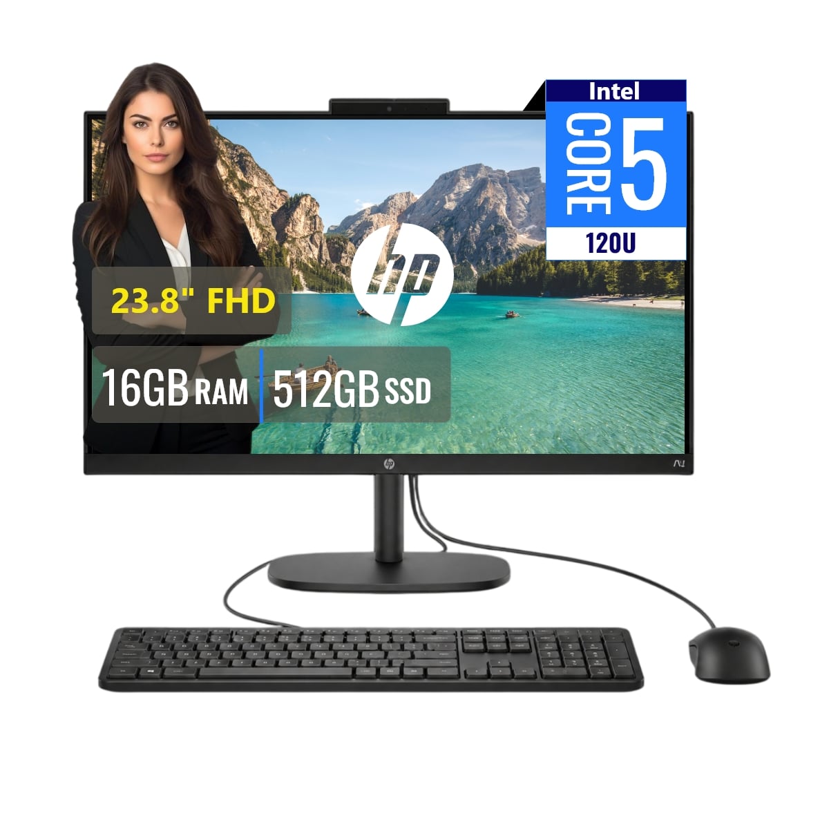 PC AIO HP PROSTUDIO 2 G2I INTEL CORE 5 120U 16GB DDR5 512GB SSD 23.8 FHD FREEDOS - 1