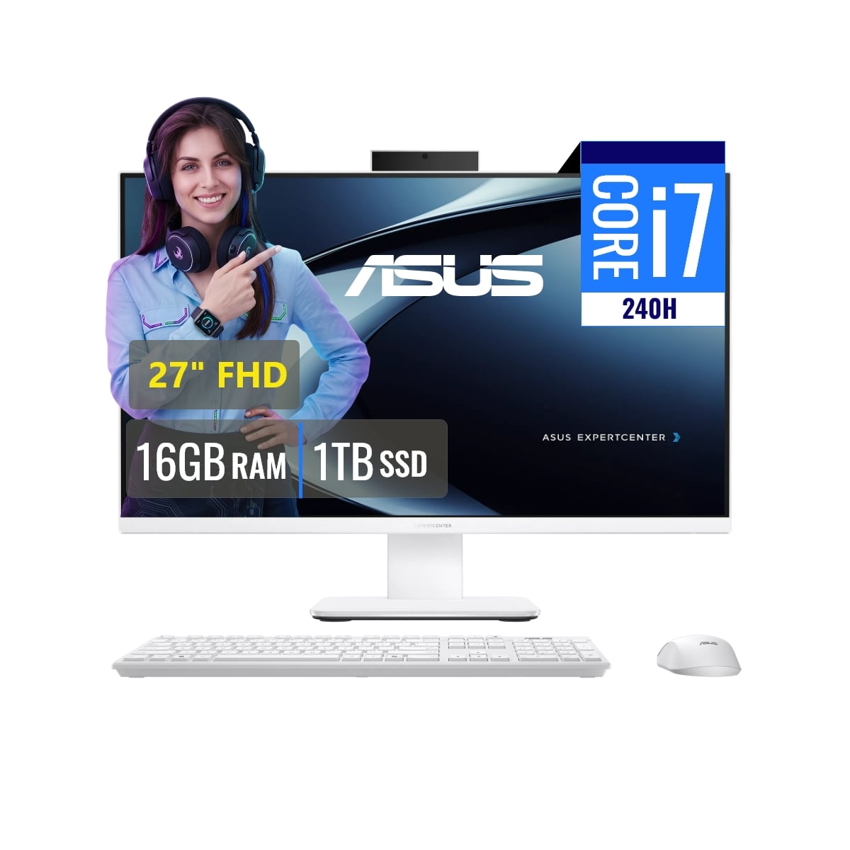 PC AIO ASUS P470VAK INTEL CORE 7 240H 16GB DDR5 1TB SSD 27 FHD FREEDOS - 1