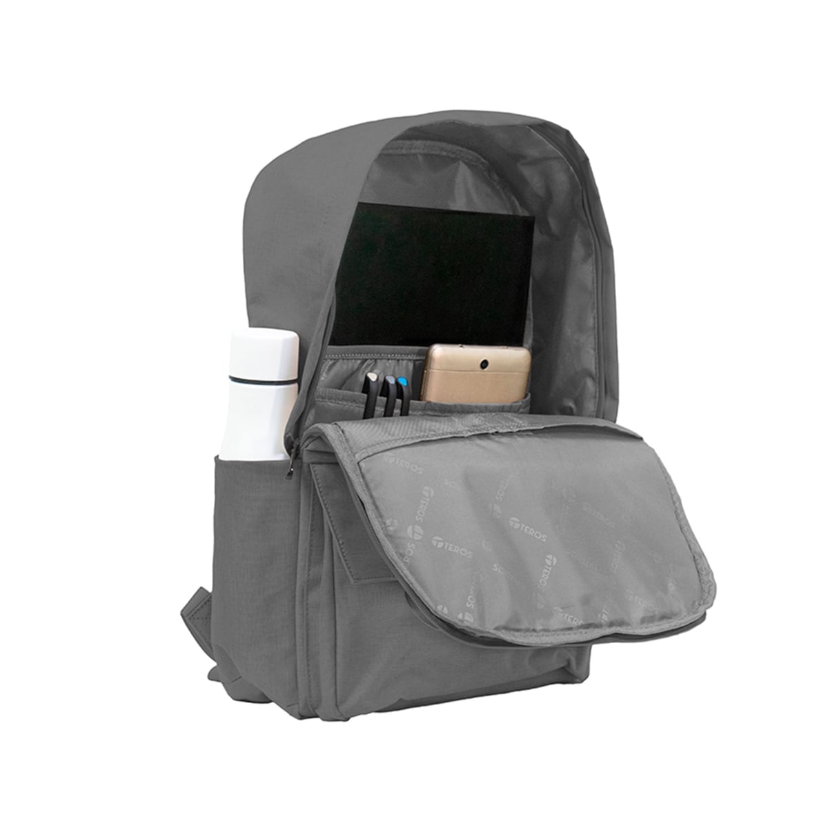 MOCHILA TEROS TE 9028GR 15.6 POLIESTER GRIS - 4