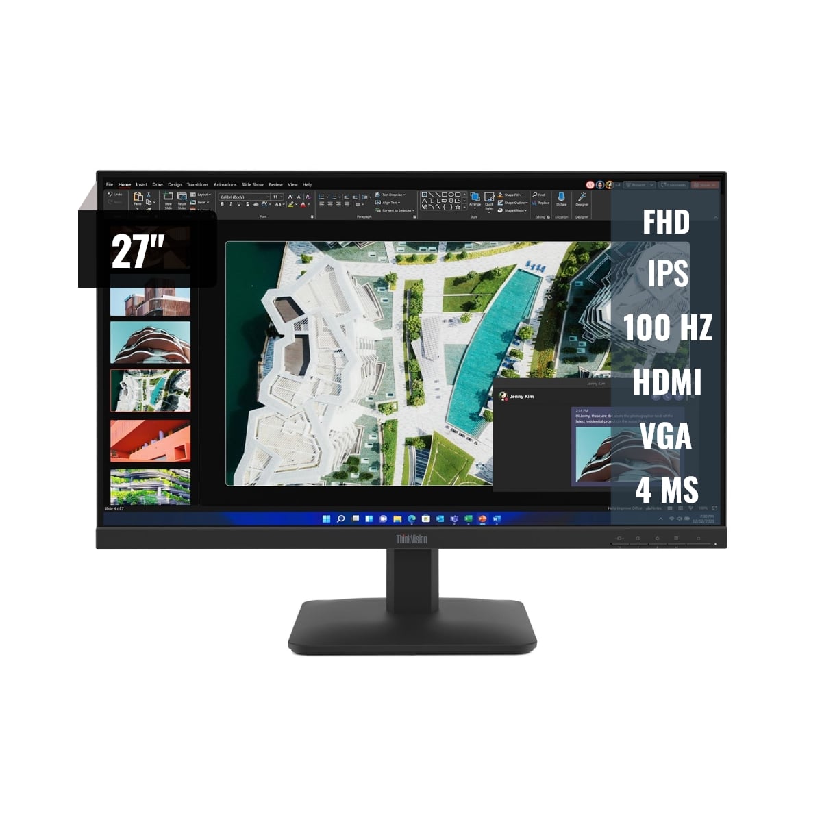 MONITOR LENOVO THINKVISION S27 4E 27 FHD 100HZ 4MS HDMI VGA - 1