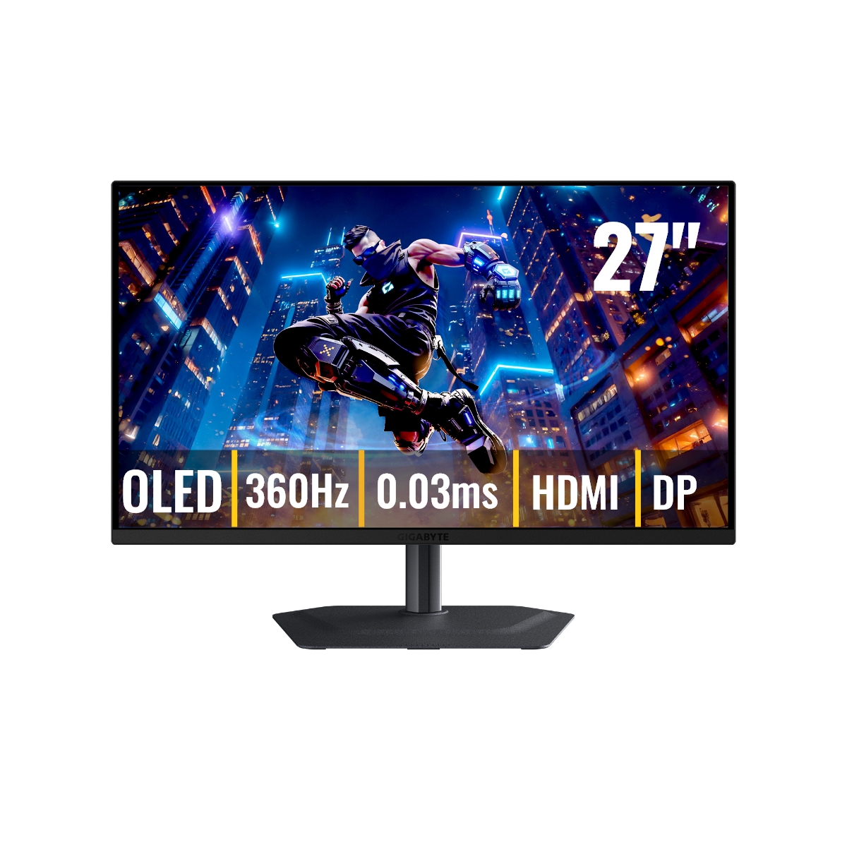 MONITOR GAMING GIGABYTE MO27Q3 27 QHD 2K OLED 360HZ 0.03MS HDMI DP PIVOT ALTAVOZ - 1