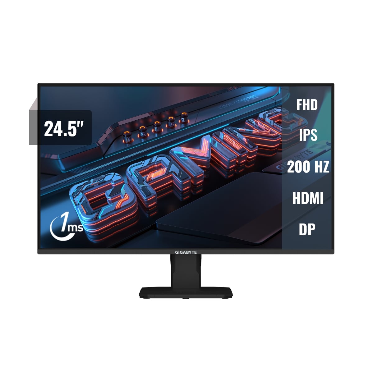 MONITOR GAMING GIGABYTE GS25F2 24.5 FHD IPS 200HZ 1MS HDMI DP ALTAVOZ - 1