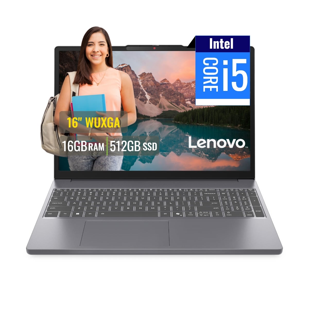 LAPTOP LENOVO IDEAPAD SLIM 3 16IRH10 INTEL CORE I5 13420H 16GB DDR5 512GB SSD 16 WUXGA FREEDOS - 1