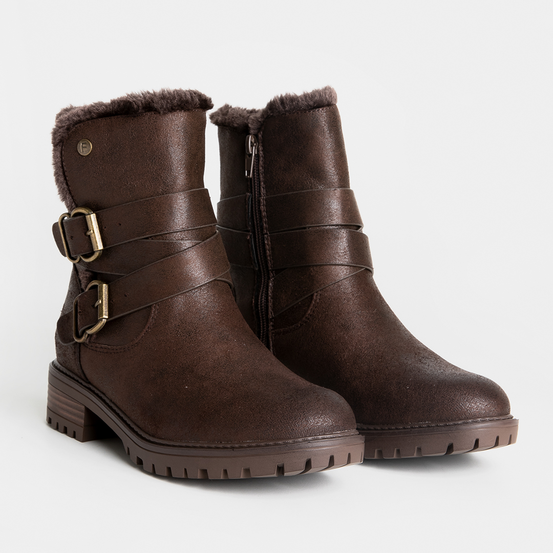 Ripley - BOTINES MUJER FOOTLOOSE MICROFIBRA MARRÓN FCH-ZY030 QERU (35-40)