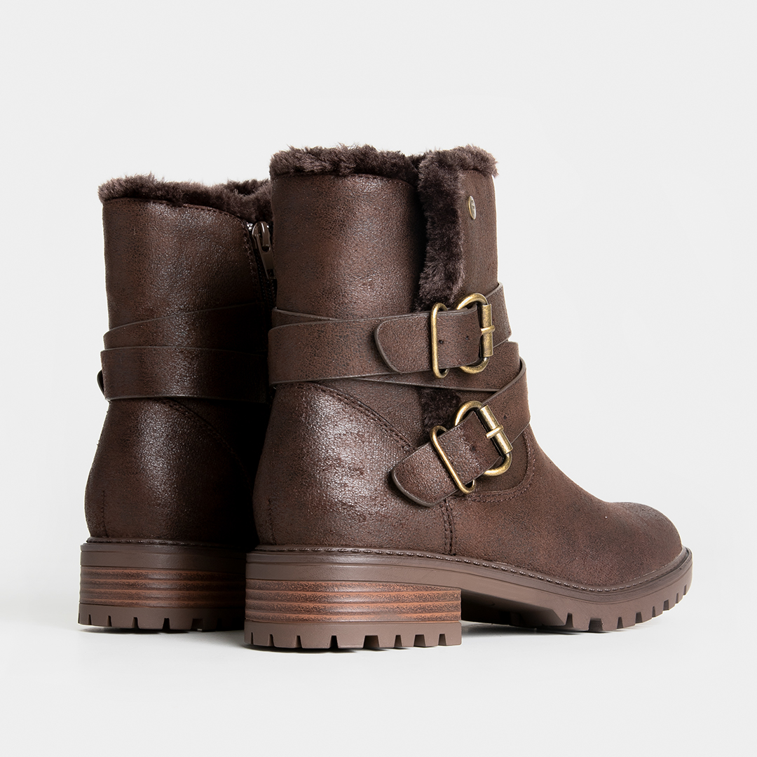 Ripley - BOTINES MUJER FOOTLOOSE MICROFIBRA MARRÓN FCH-ZY030 QERU (35-40)