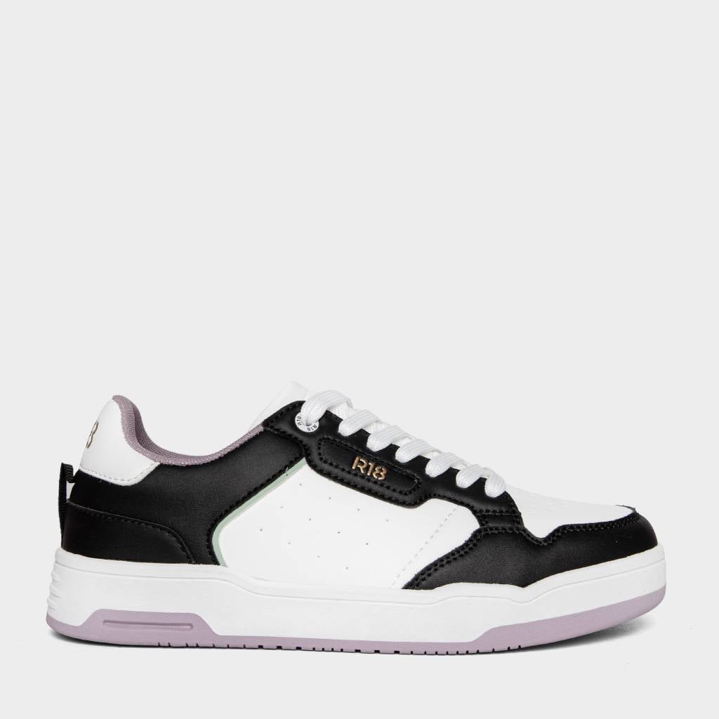ZAPATILLAS PARA MUJERES R18 R18-XW006 (35-40) BLANCO/NEGRO/MORADO - 1
