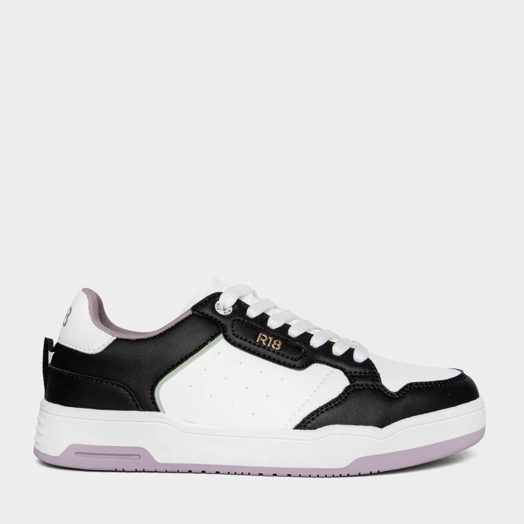 ZAPATILLAS PARA MUJERES R18 R18-XW006 (35-40) BLANCO/NEGRO/MORADO - 1