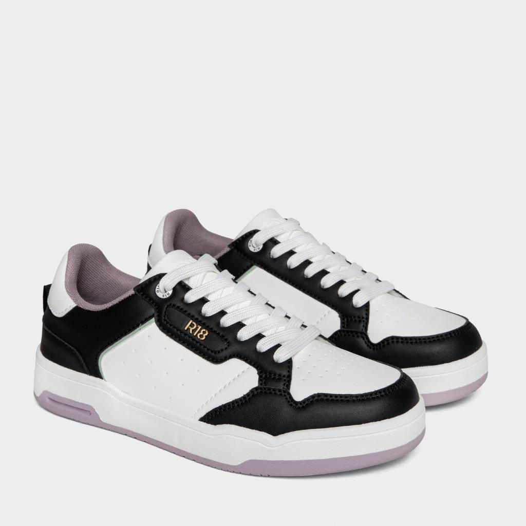 ZAPATILLAS PARA MUJERES R18 R18-XW006 (35-40) BLANCO/NEGRO/MORADO - 2