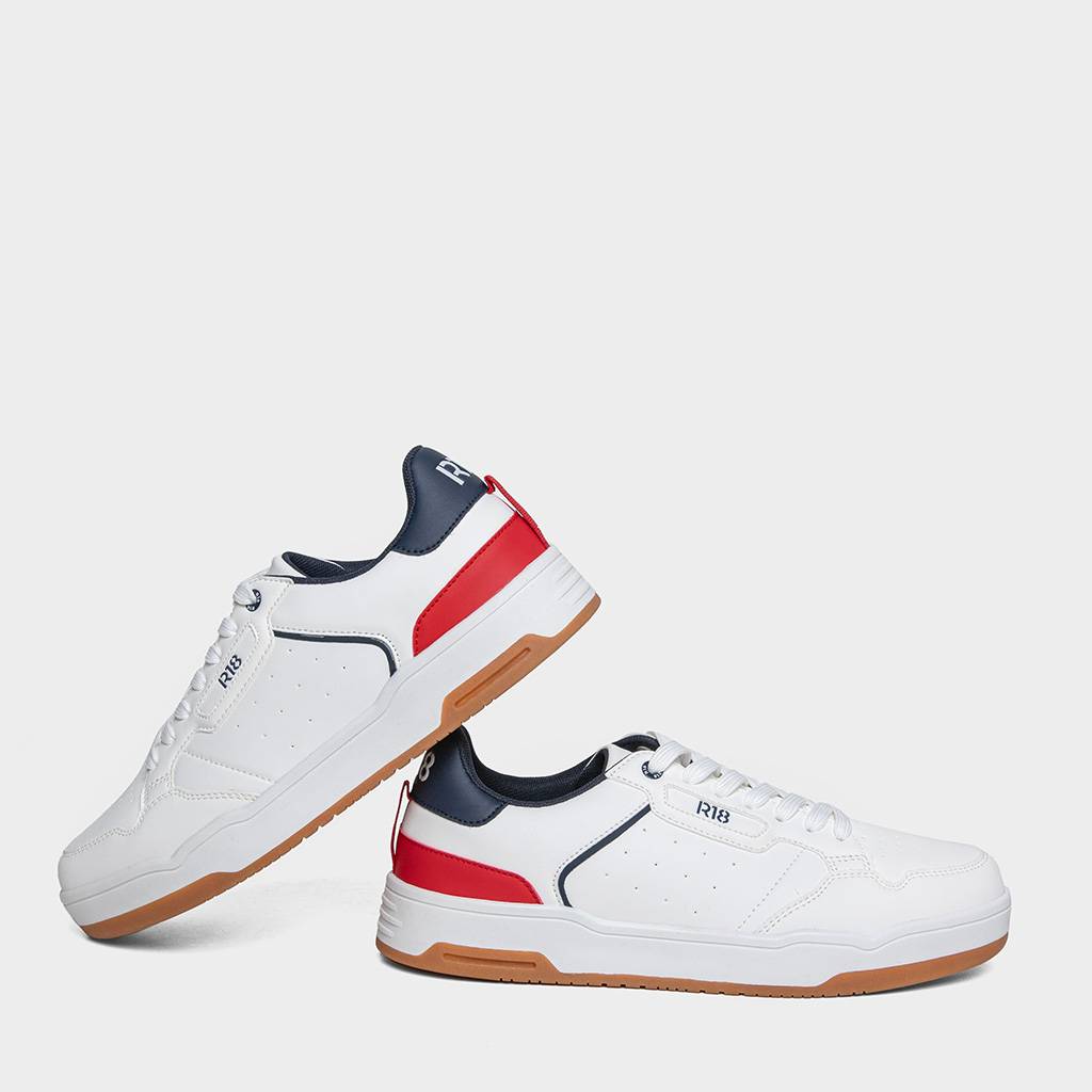 ZAPATILLAS PARA HOMBRES R18 R18-XW005 (39-44) BLANCO/AZULINO - 5
