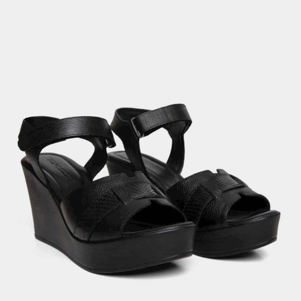 SANDALIAS MUJER TOP MODEL CUERO NEGRO TMO-N0004 (35-39) - 2