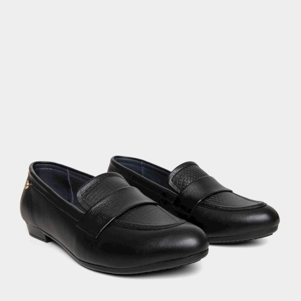 ZAPATOS CASUALES MUJER TOP MODEL CUERO NEGRO TMO-N0020 (35-39) - 2