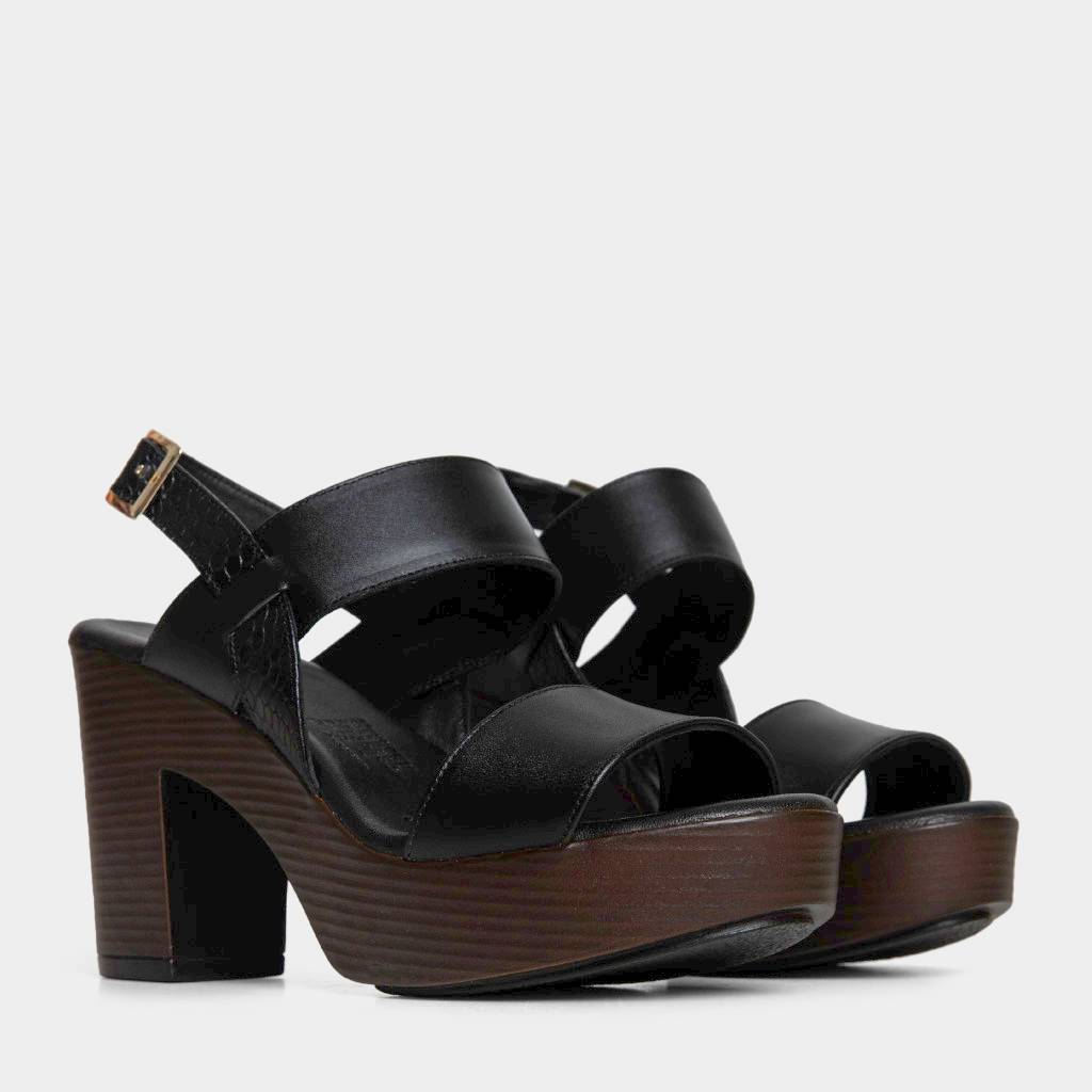 SANDALIAS MUJERES TOP MODEL CUERO NEGRO TMO-N0032 (35-39) - 2
