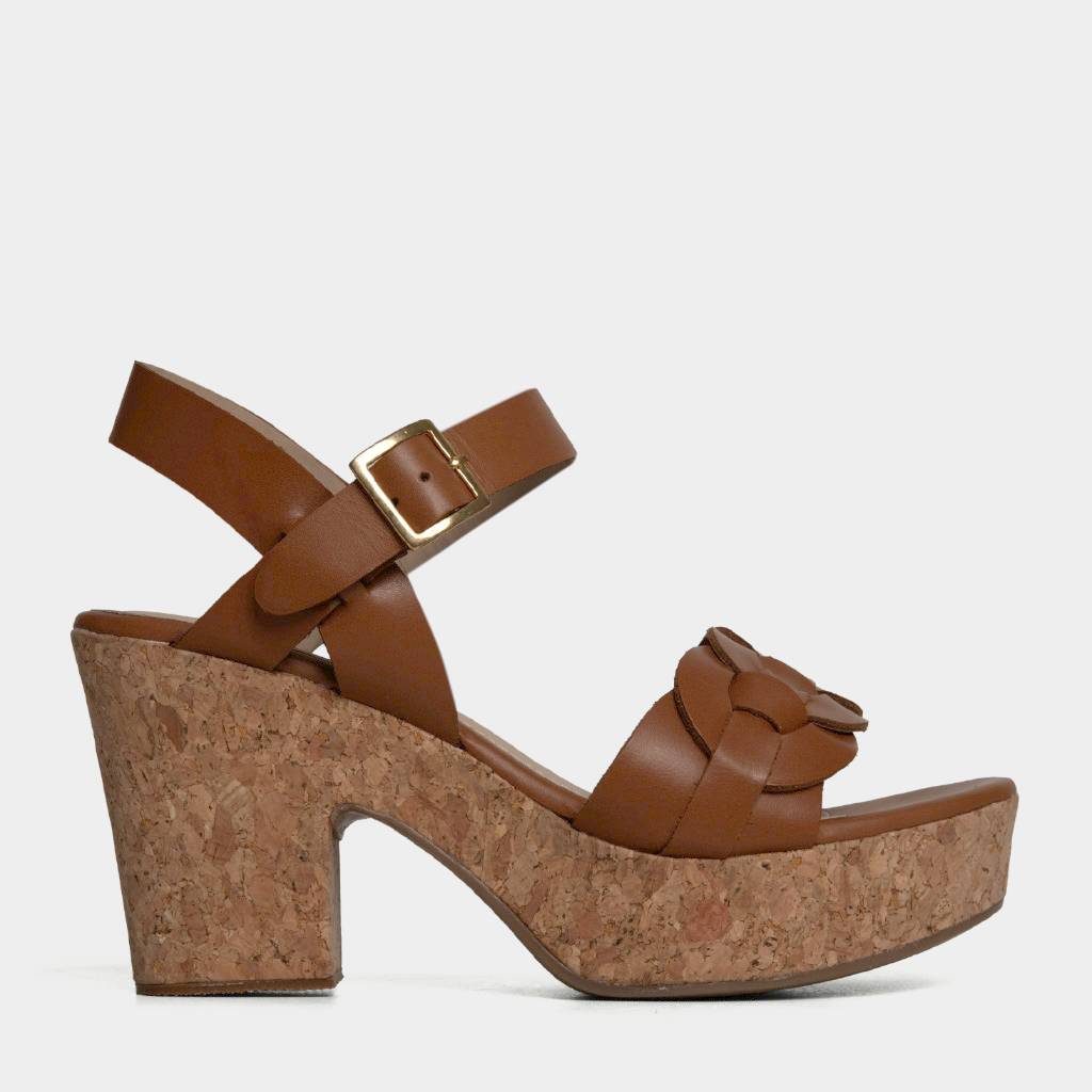 SANDALIAS MUJERES TOP MODEL CUERO MARRÓN TMO-N0016 (35-39) - 1