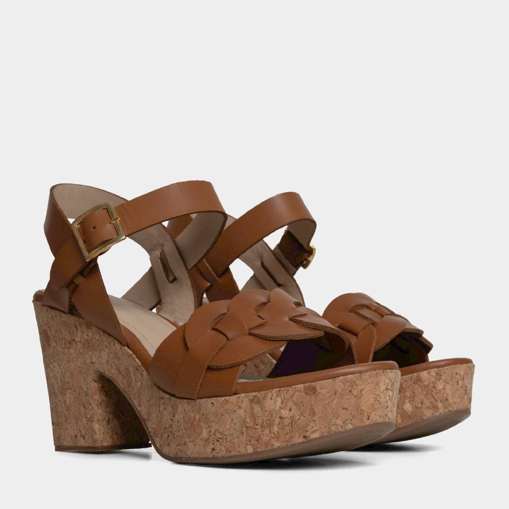 SANDALIAS MUJERES TOP MODEL CUERO MARRÓN TMO-N0016 (35-39) - 2