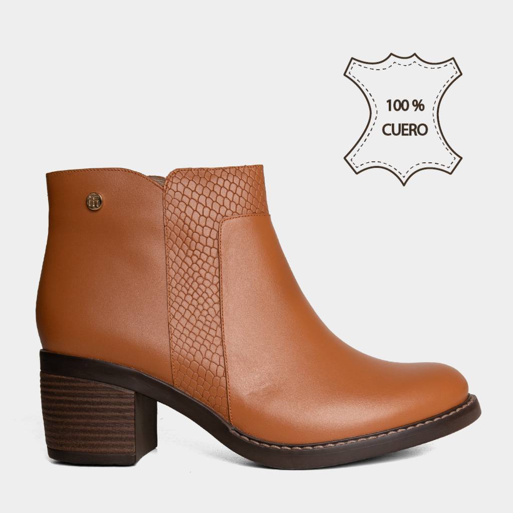 BOTINES CASUALES TOP MODEL MUJERES TMO-MH0022 CUERO - 1