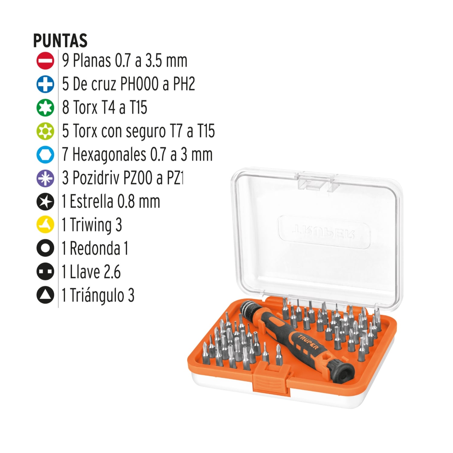 JUEGO DE DESARMADORES TRUPER JOY-43 JOYERO 42 PUNTAS - 2