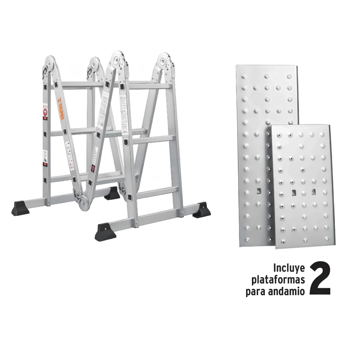 ESCALERA TRUPER ESMU-112 MULTIPOSICIÓN 12 PELDAÑOS CAPACIDAD DE CARGA 200KG - 4