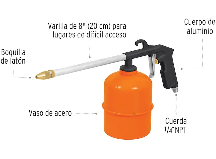PISTOLA TRUPER AIRE LIMPIEZA MOTORES NARANJA - 2