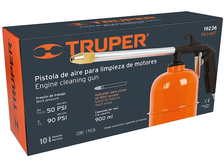 PISTOLA TRUPER AIRE LIMPIEZA MOTORES NARANJA - 3