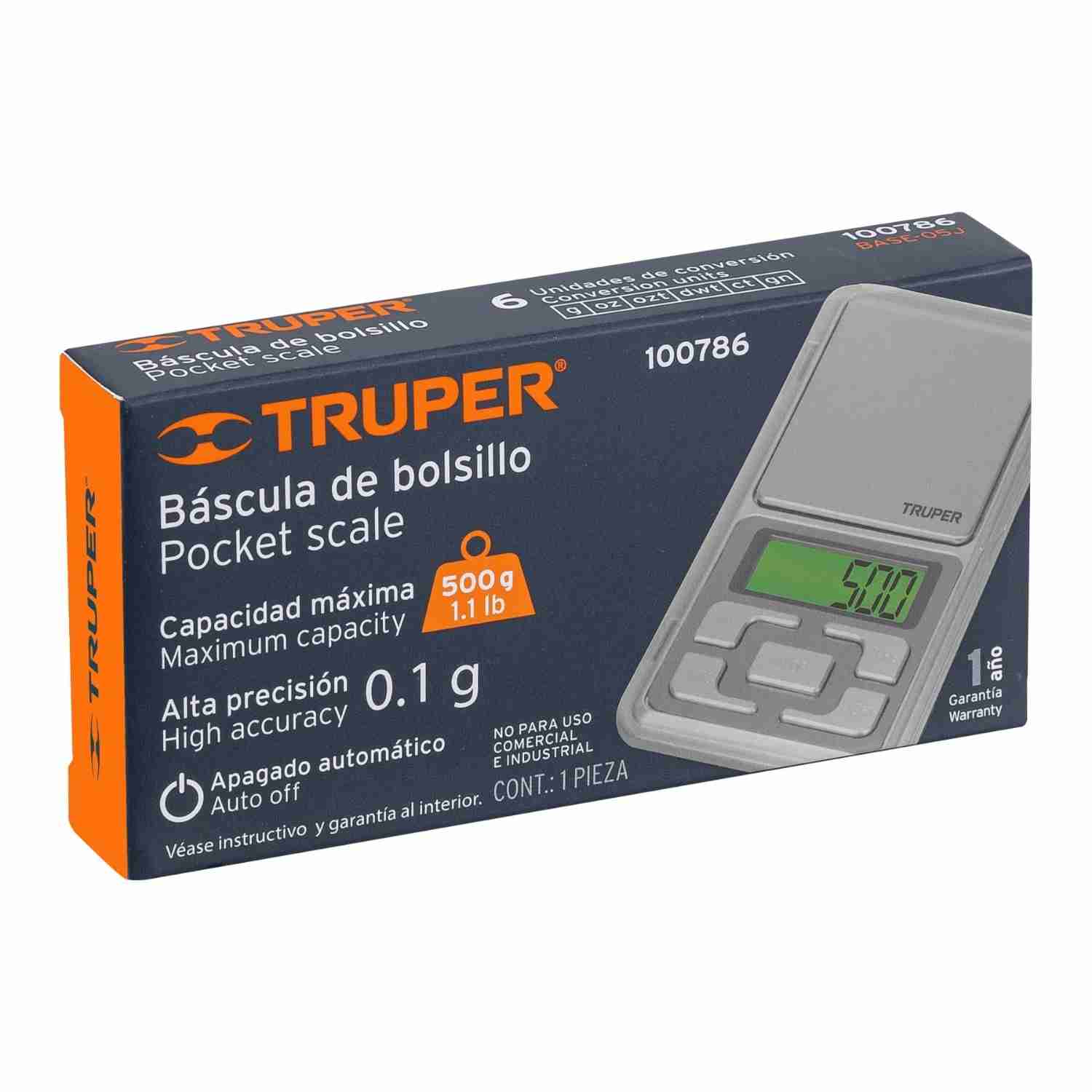 BALANZA ELECTRONICA DE BOLSILLO 500 G TRUPER - 2