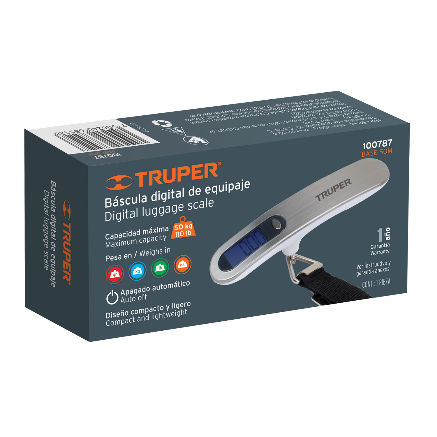 BALANZA ELECTRONICA PARA MALETA 50 KG TRUPER - 4