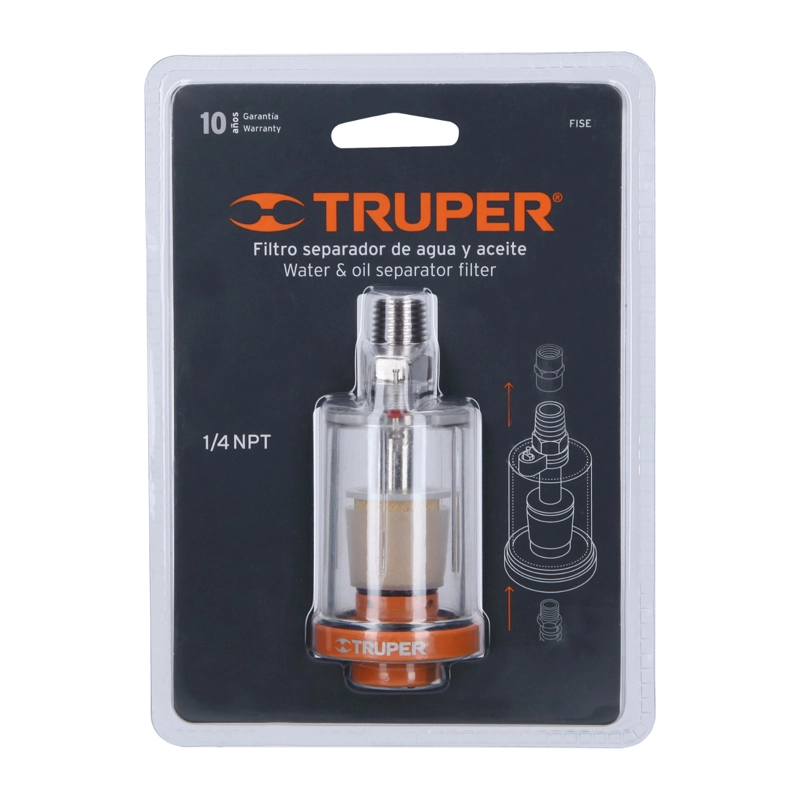 FILTRO SEPARADOR DE AGUA Y ACEITE 1/4 NPT TRUPER - 2