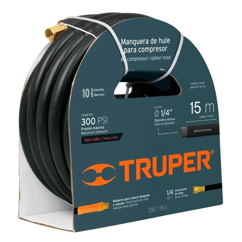 MANGUERA TRUPER COMPRESORA 1/4' 15 M HULE - 1