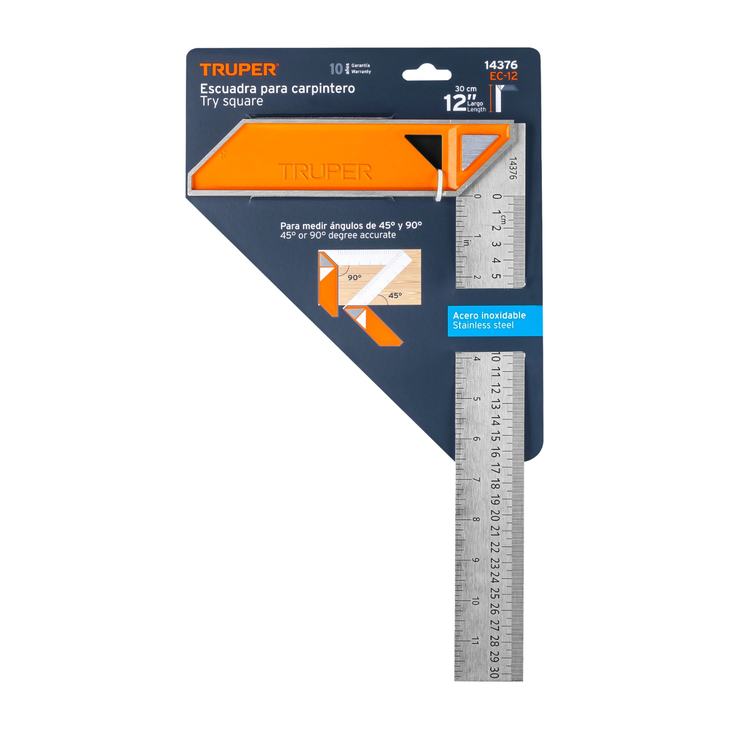 ESCUADRA PARA CARPINTERO MANGO DE ALUMINIO 12' TRUPER - 2