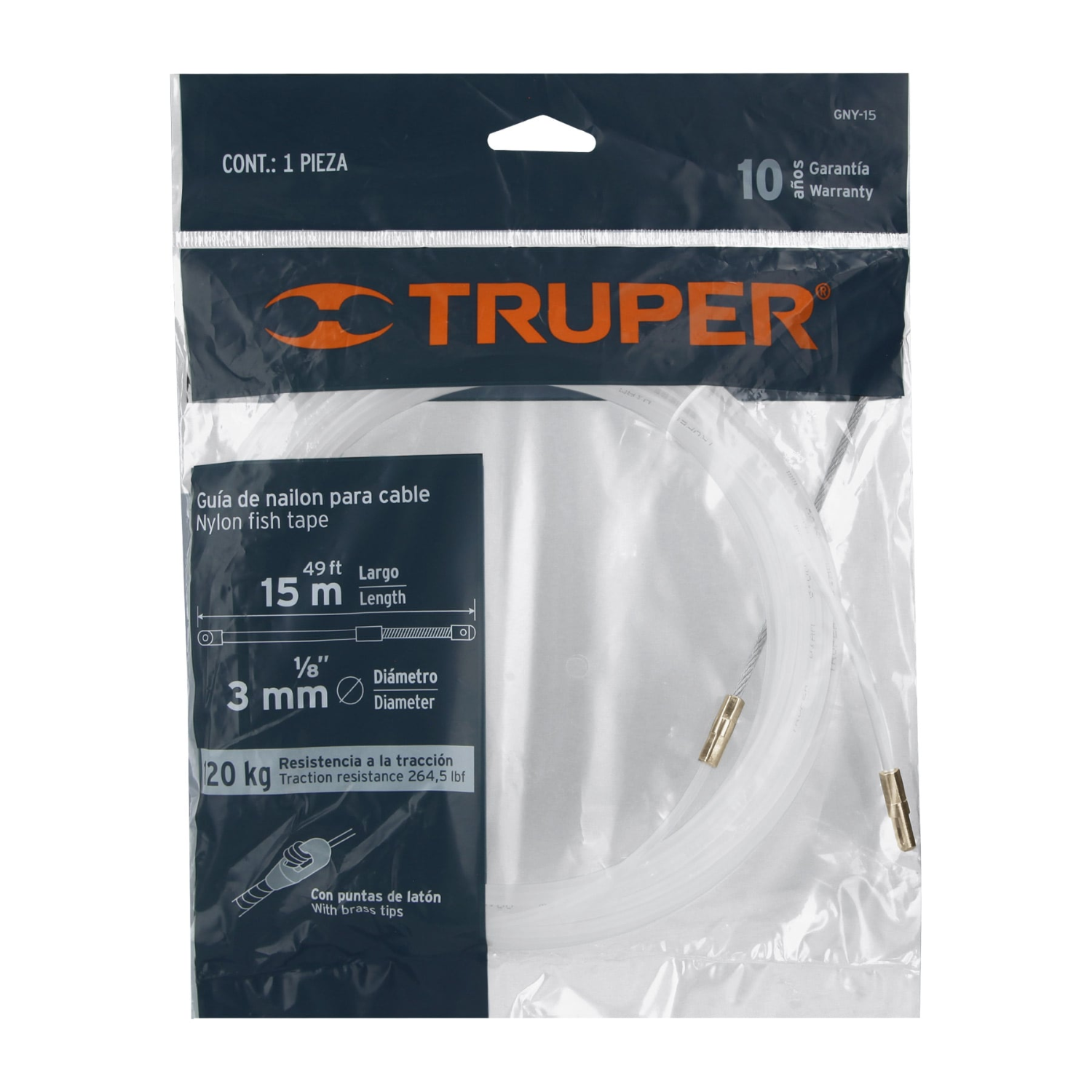 GUIA PASA CABLE DE NYLON 15 METROS TRUPER - 2