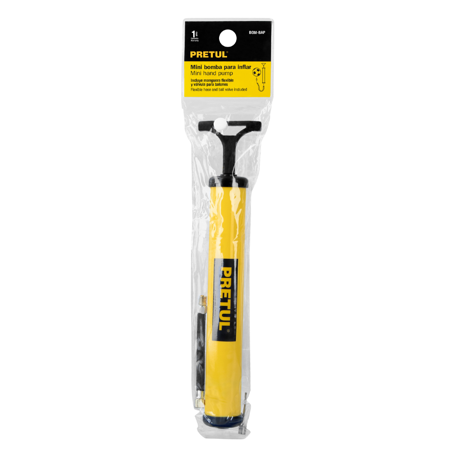 MINI INFLADOR MANUAL PLASTICO PARA BALONES 14.5 PSI PRETUL - 3