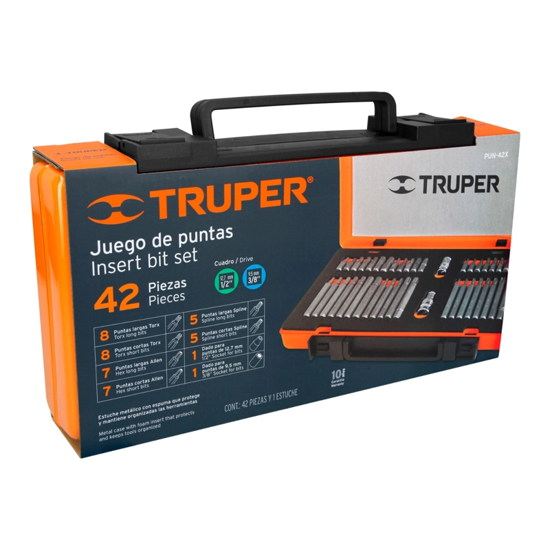 SET PUNTAS TRUPER CF-17809 42 PIEZAS 1/2' Y 3/8' DE 75 Y 30 MM - 3