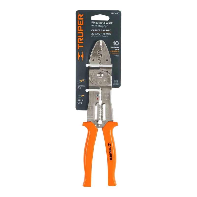 ALICATE PELA CABLES TRUPER CF-17358 ACERO 20 A 10 AWG - 2