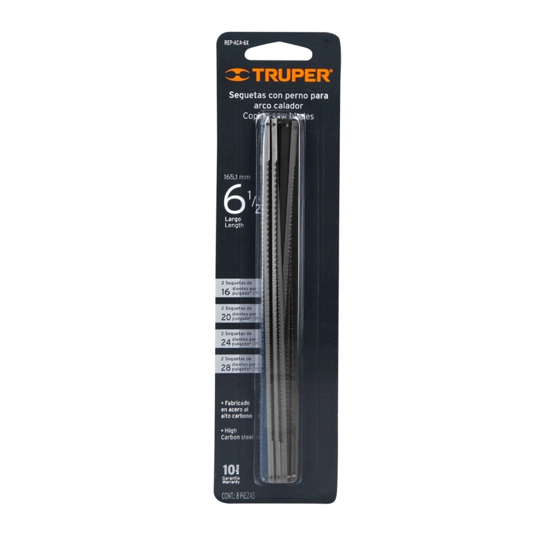 SET SIERRAS TRUPER CF10229 8 PIEZAS BLÍSTER DE REPUESTO PARA ARCO CALADOR - 1