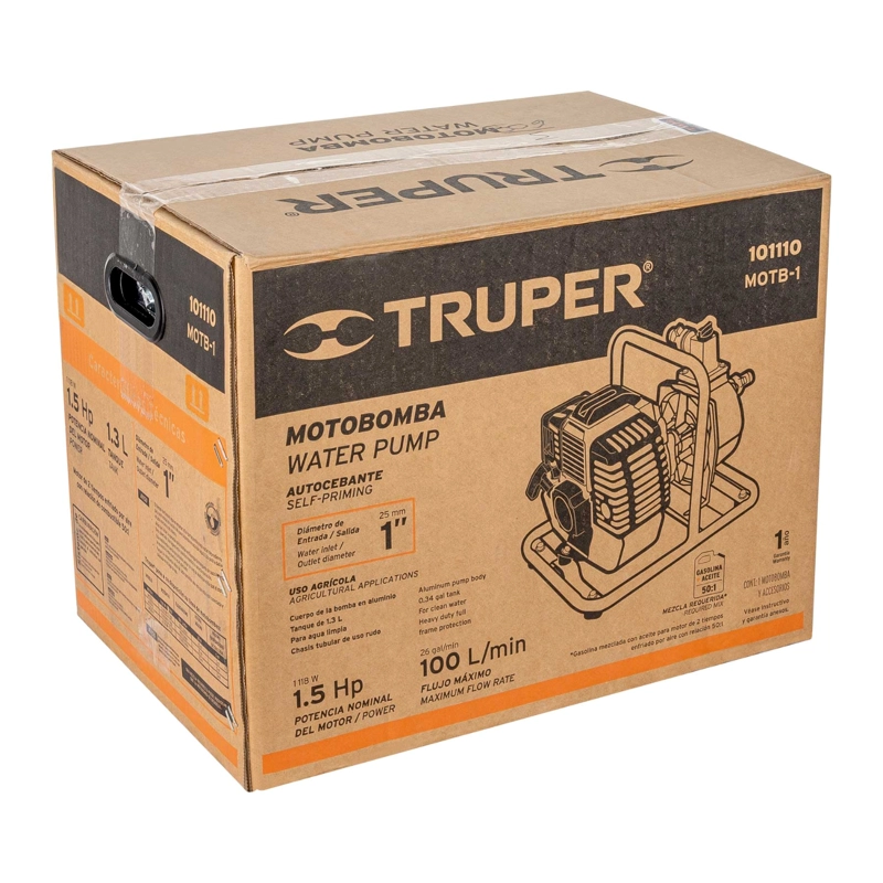 MOTOBOMBA 1' X 1' 1 1/2 HP TRUPER - 5