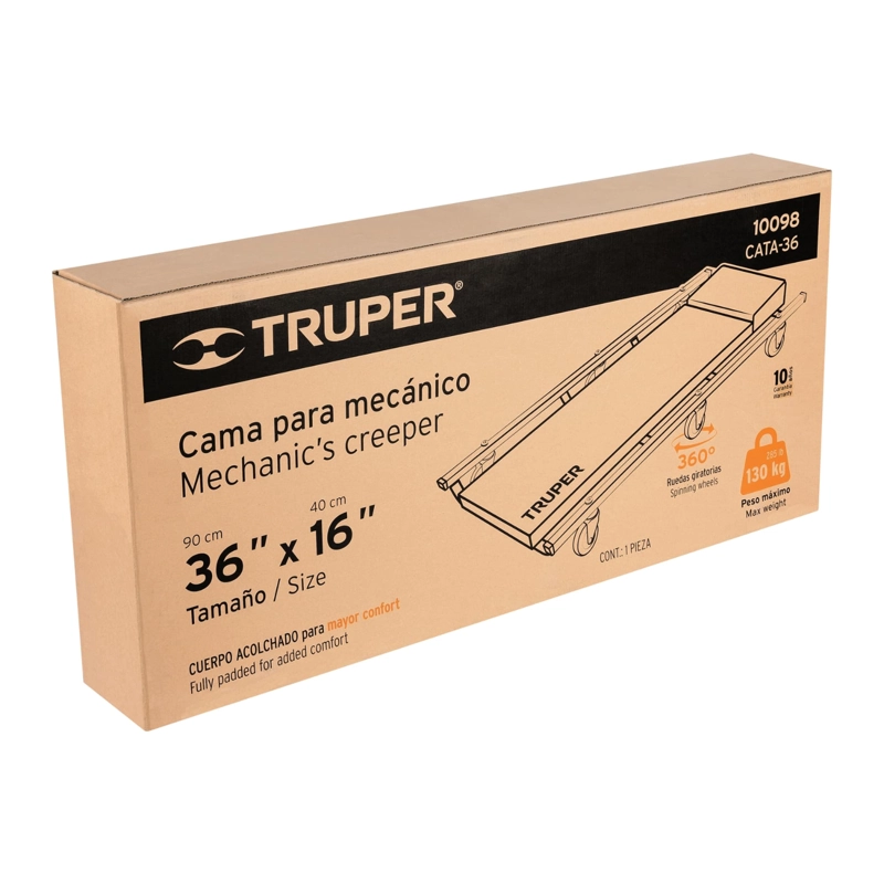 ACCESORIOS HERRAMIENTAS TRUPER CF-10098 NARANJA CAMA DE ACERO 36' PARA MECANICO - 3