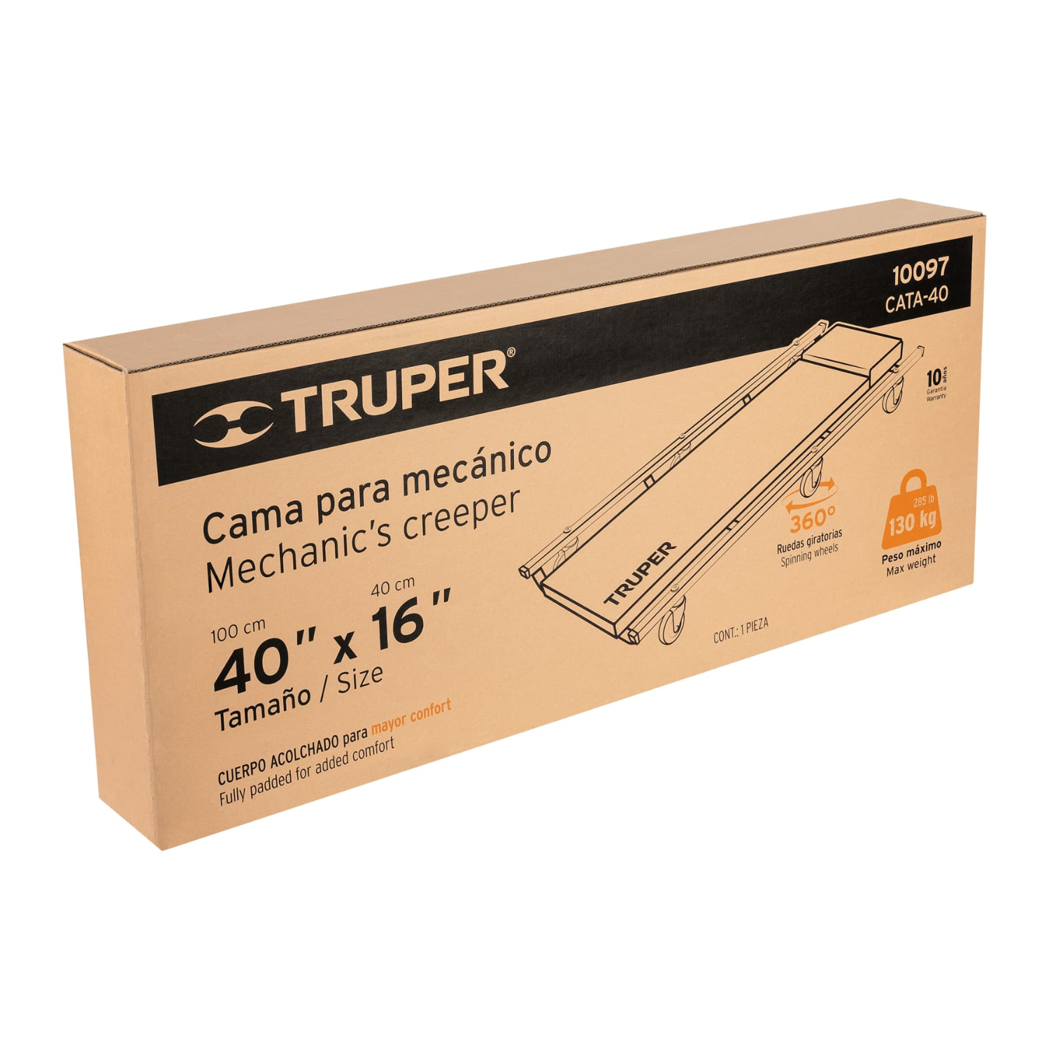 CAMA DE PLASTICO 40' PARA MECANICO TRUPER - 3