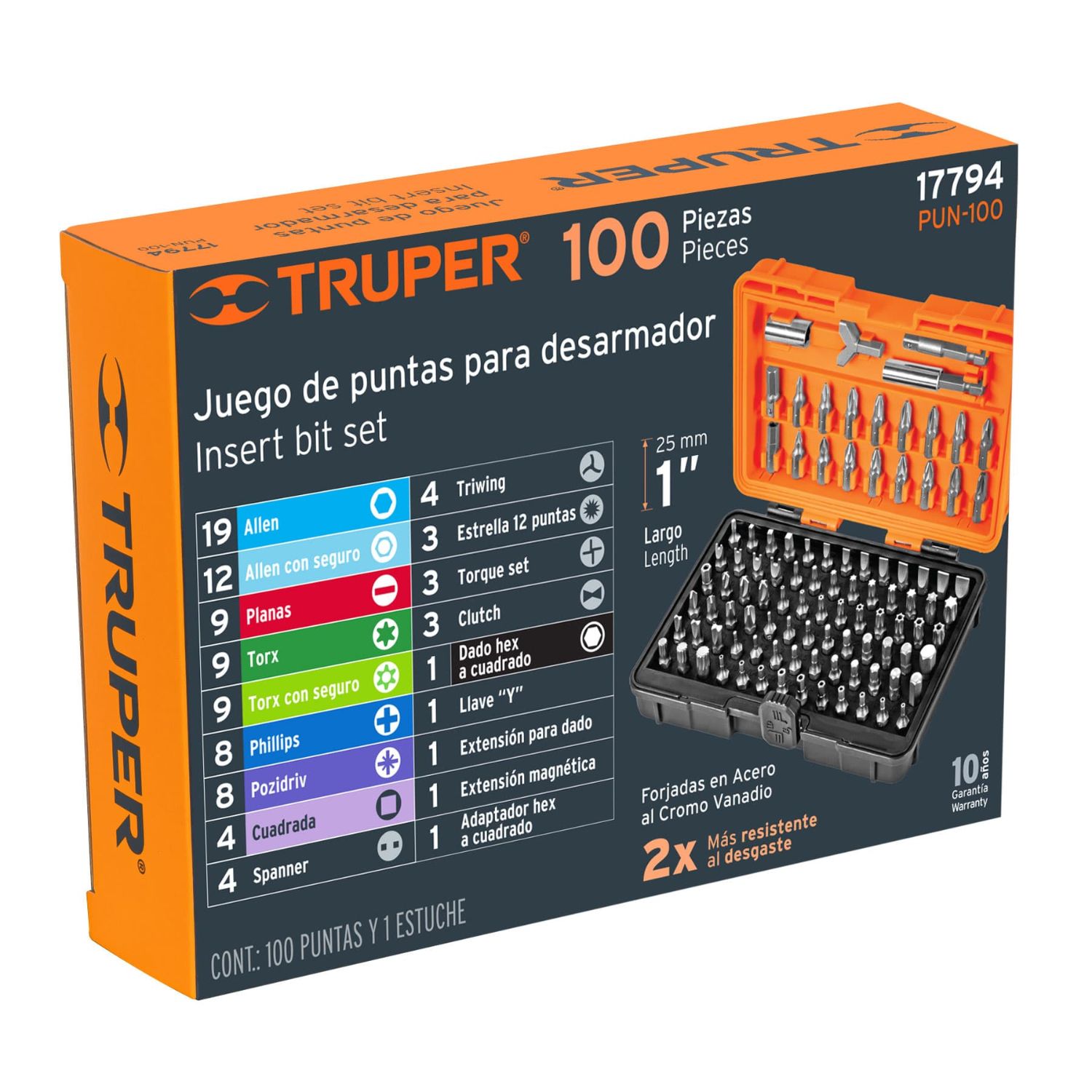 COMBO TRUPER TALADRO INALÁMBRICO 29V + JUEGO 100 PUNTAS MIXTAS - 3