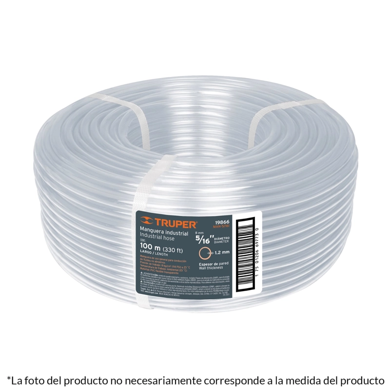 MANGUERA DE NIVEL TRUPER CF-19862 3/8 ROLLO POR 100 METROS - 1