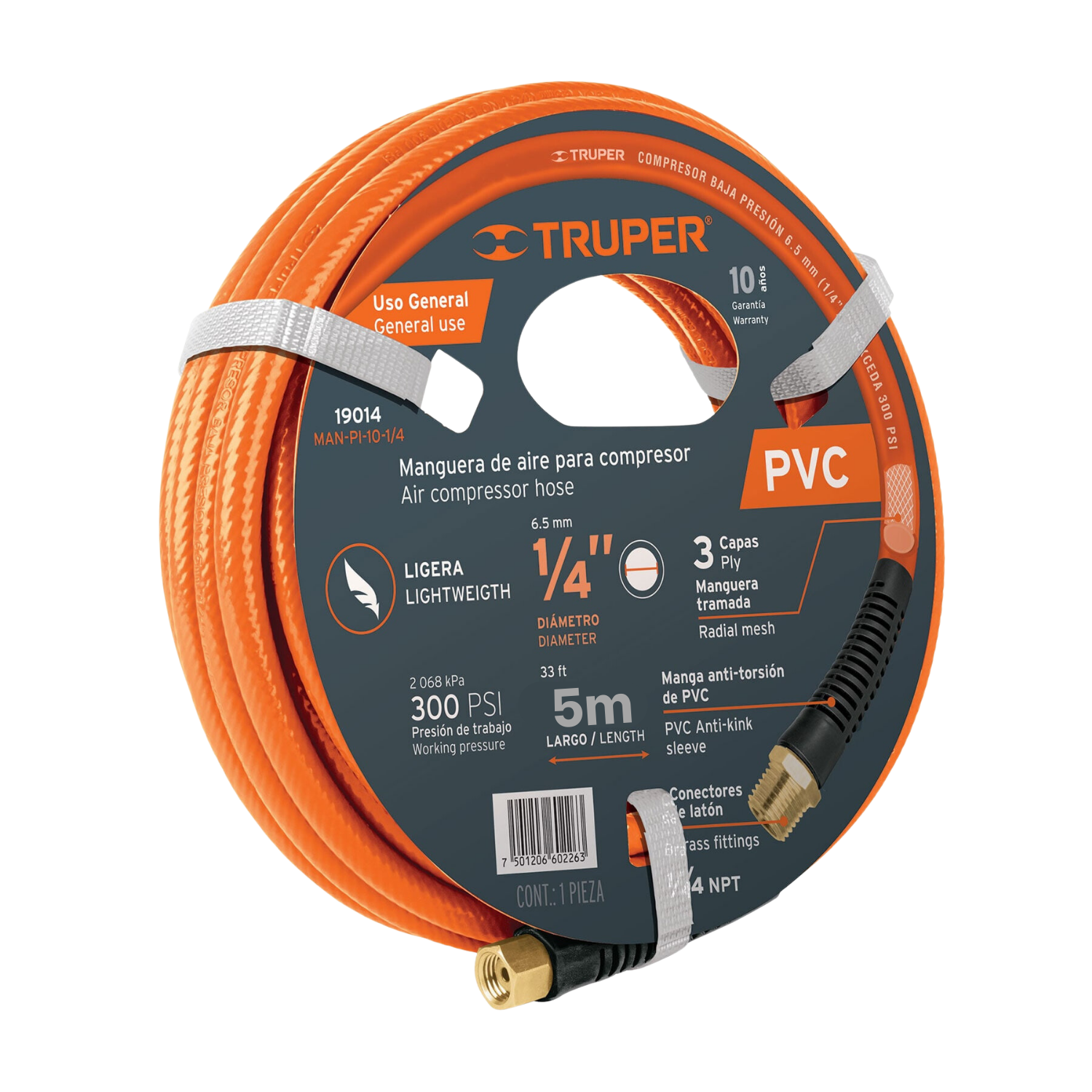 KIT COMPRESORA 25 L MANGUERA 5M CON REMACHADORA NEHUMATICA 3/16 TRUPER - 4