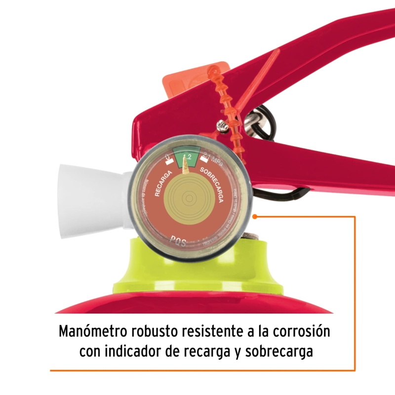 EXTINTOR PORTÁTIL TRUPER CF-100276 1 KG RECARGABLE, POLVO TIPO ABC - 2