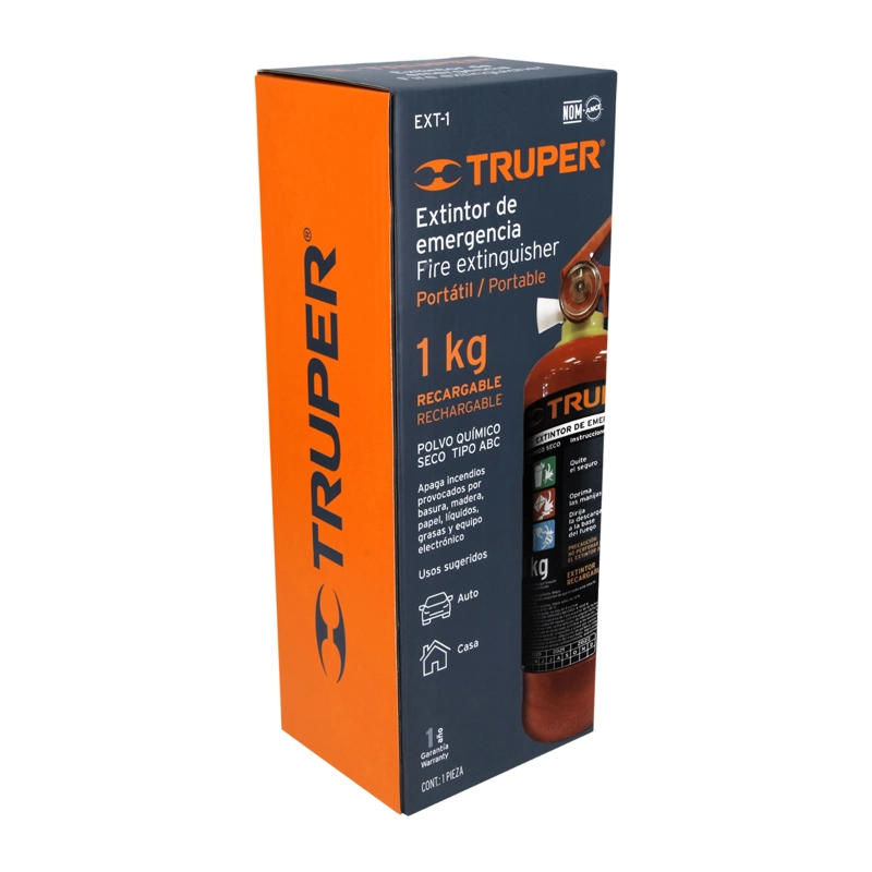 EXTINTOR PORTÁTIL TRUPER CF-100276 1 KG RECARGABLE, POLVO TIPO ABC - 5