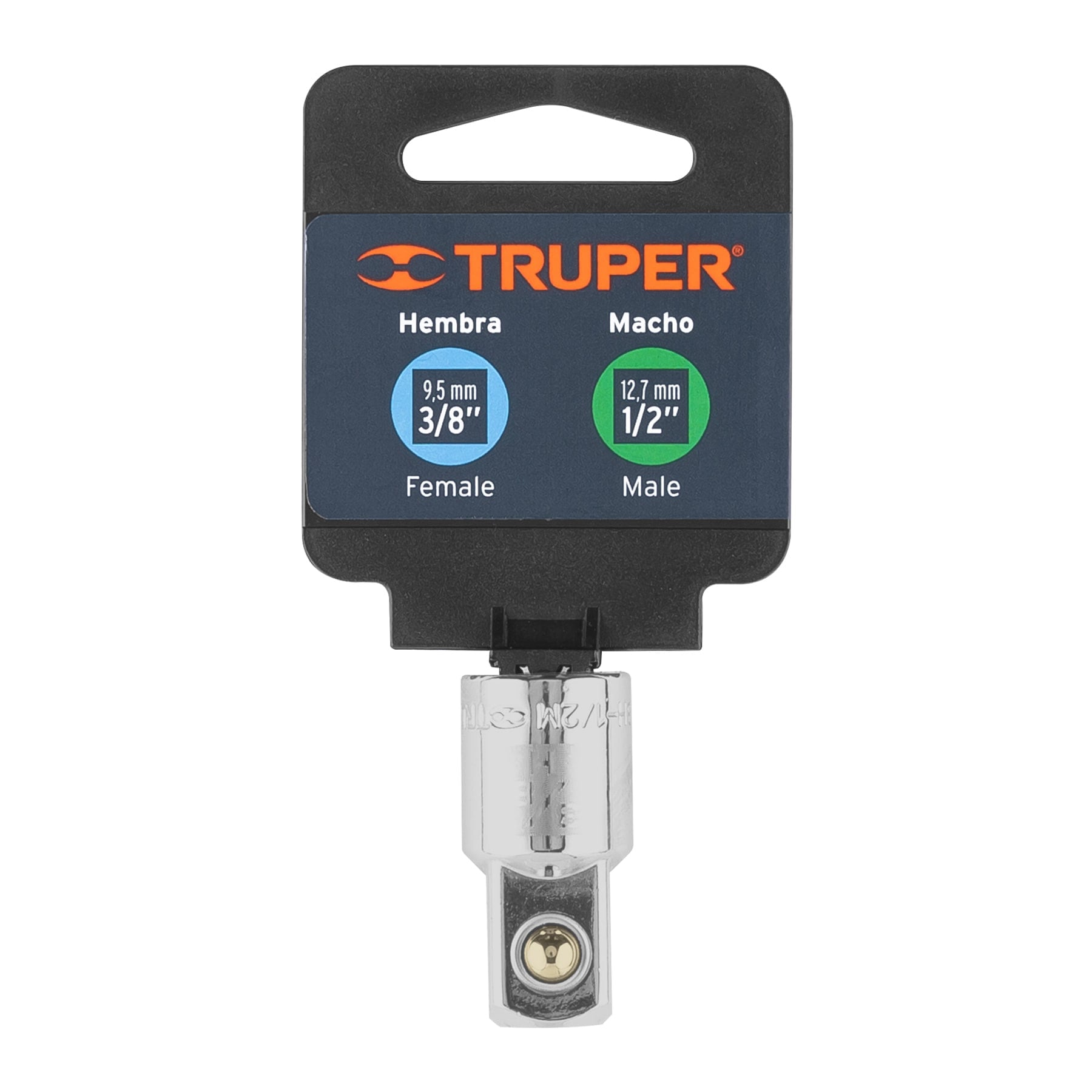 ADAPTADOR PARA MATRACA DE CUADRO 3/8' A CUADRO 1/2', TRUPER - 2