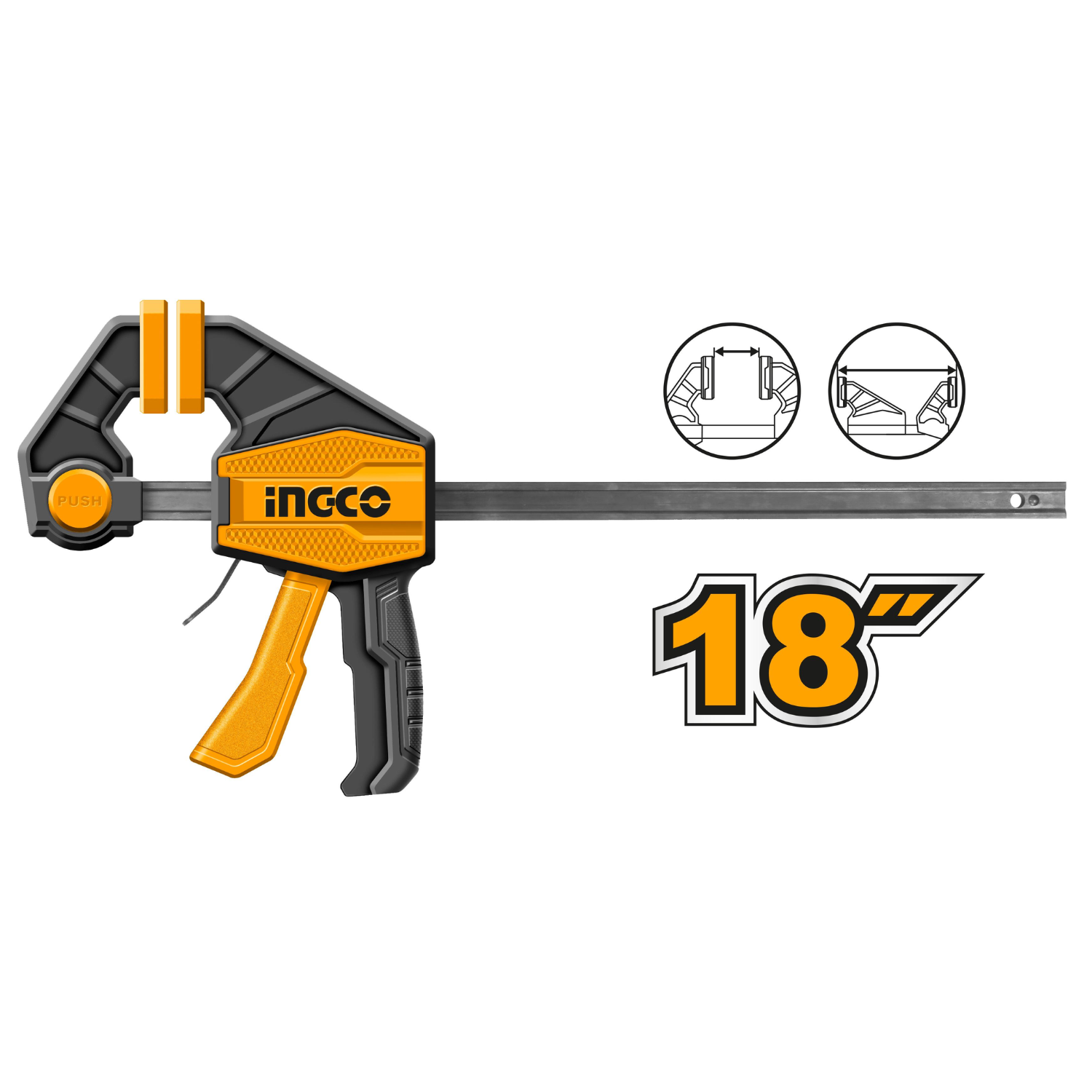 PRENSA RAPIDA AUTO AJUSTABLE 18' SOPORTA 60 KG INGCO HQBC01603 - 3