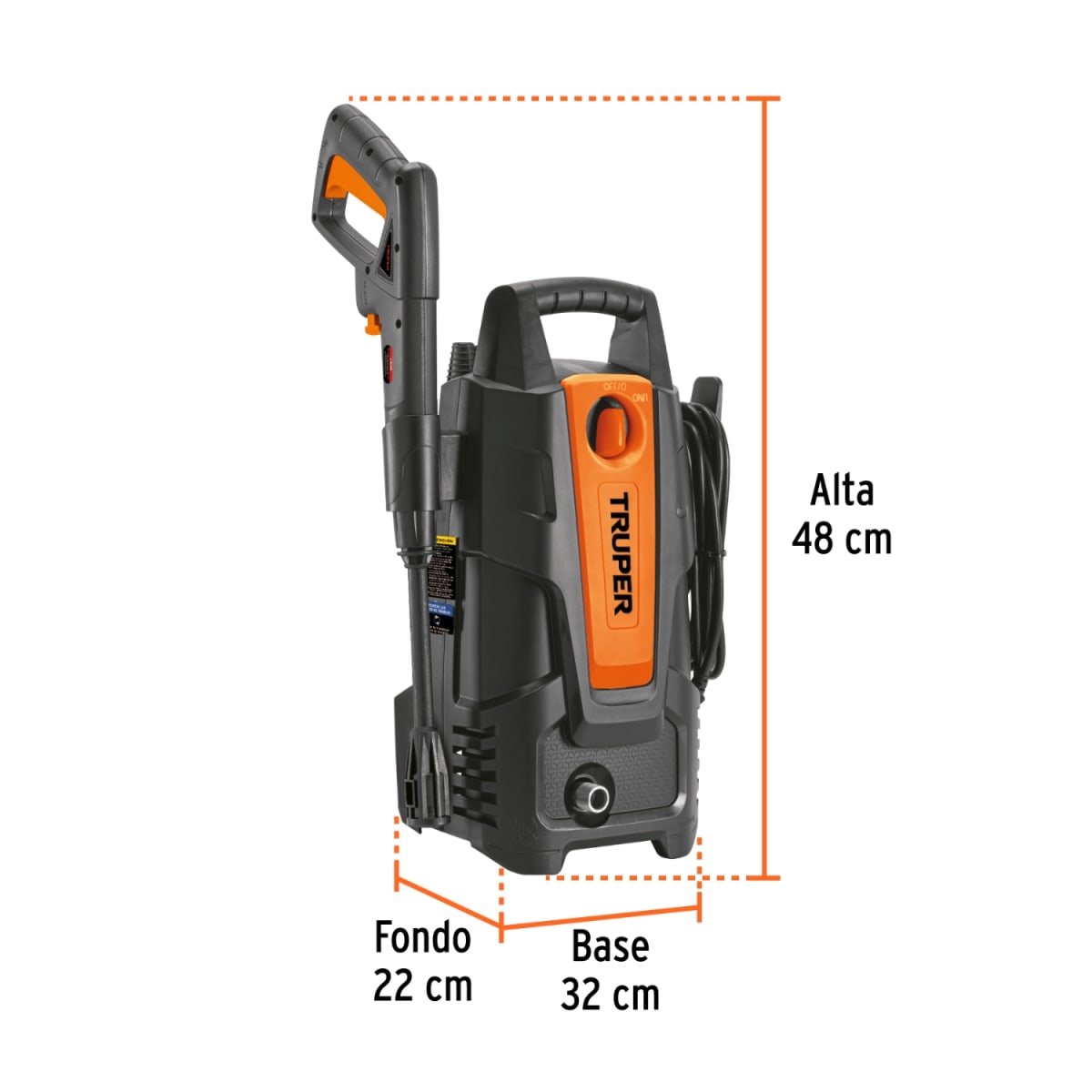 COMBO TRUPER HIDROLAVADORA 1500 PSI + MANGUERA 10M Y CEPILLO GIRATORIO TOTAL - 4