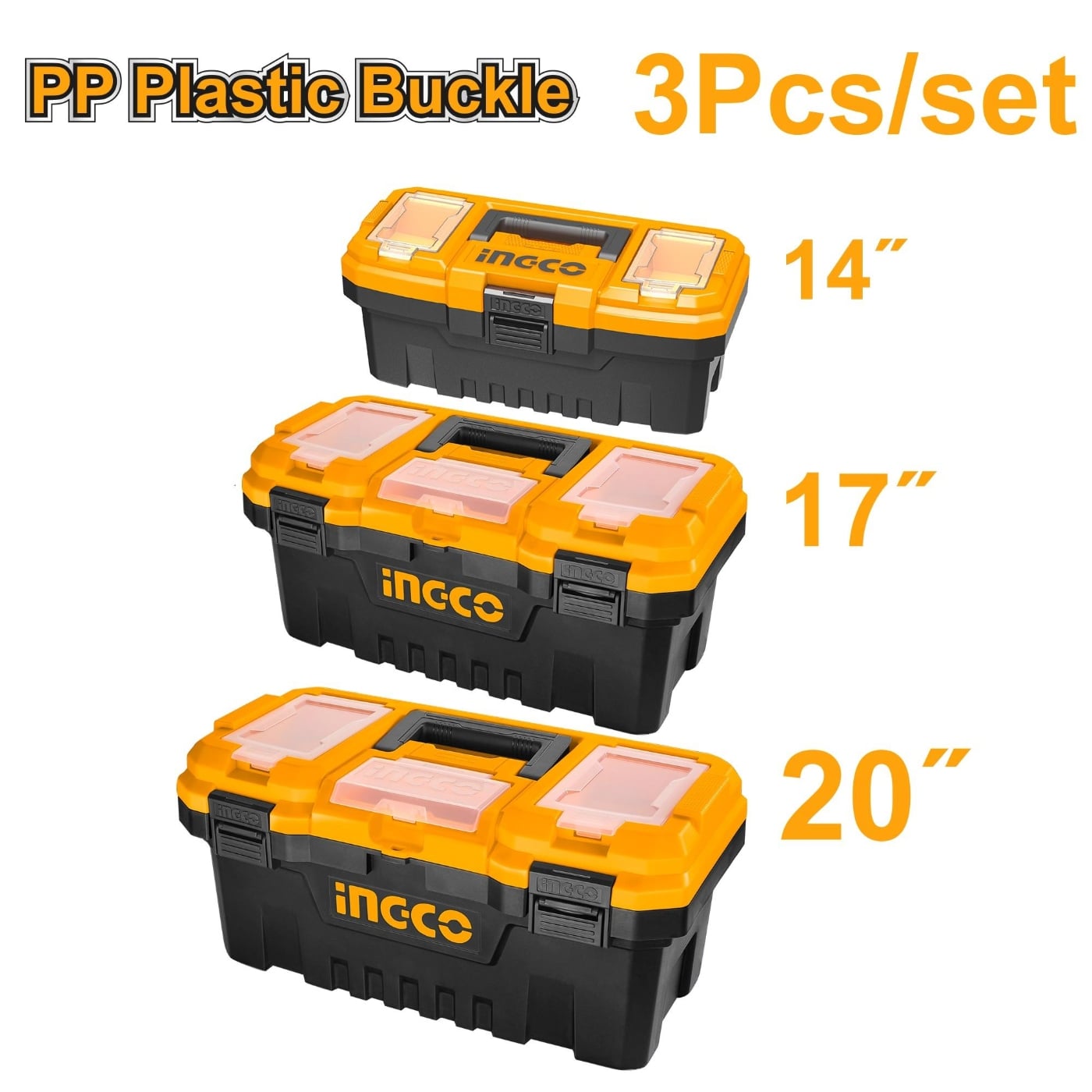 JUEGO DE 3 CAJAS DE HERRAMIENTAS 14' 17' 20' INGCO - 2
