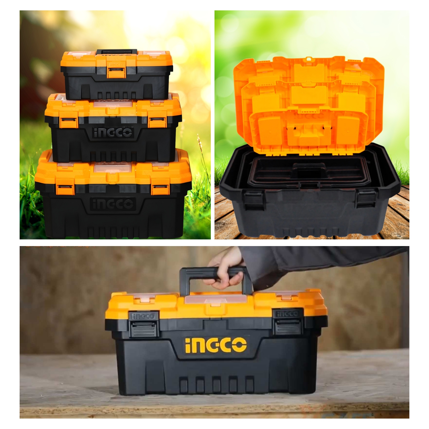JUEGO DE 3 CAJAS DE HERRAMIENTAS 14' 17' 20' INGCO - 6