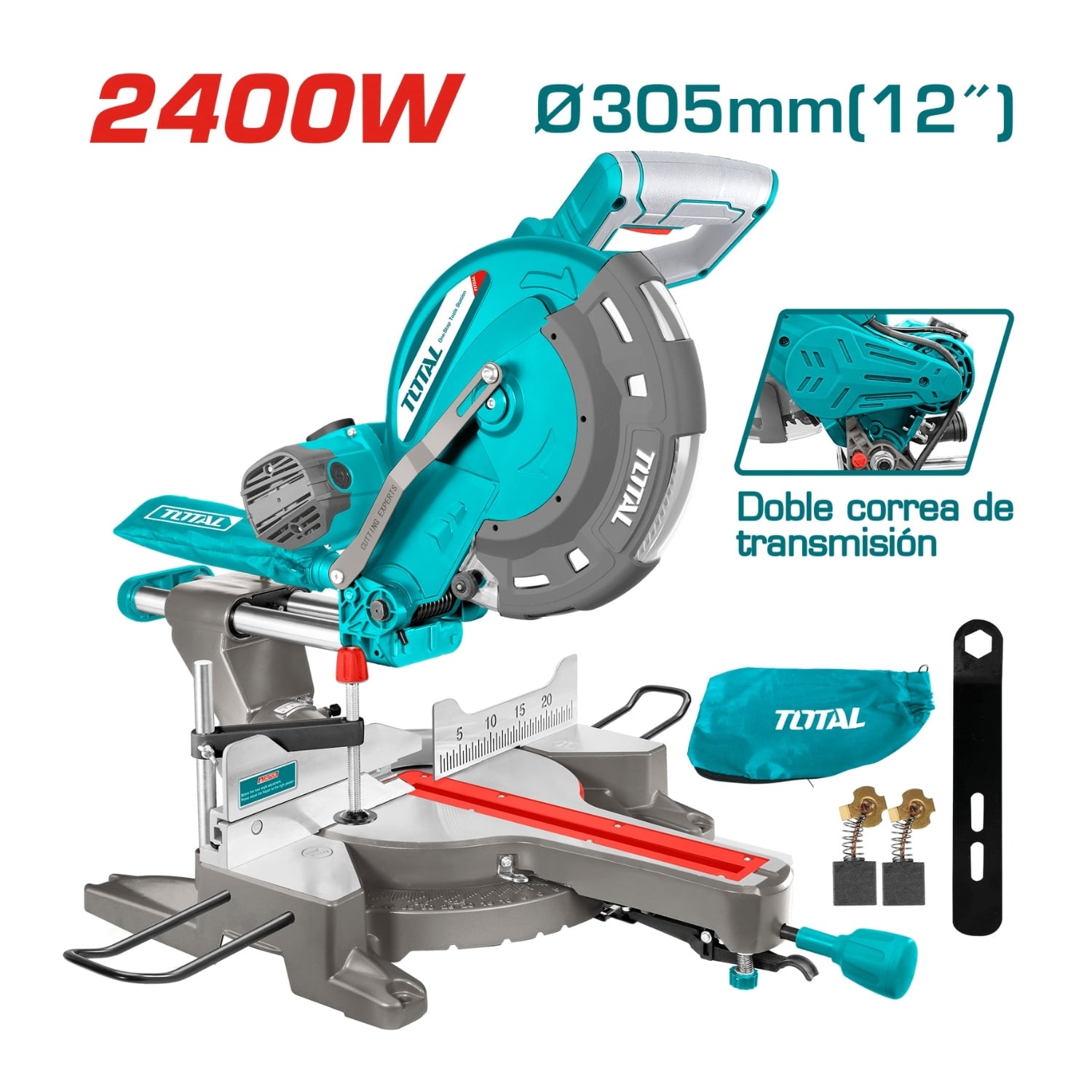 SIERRA INGLETEADORA TELESCÓPICA 2400W 12' INDUSTRIAL TOTAL - 2