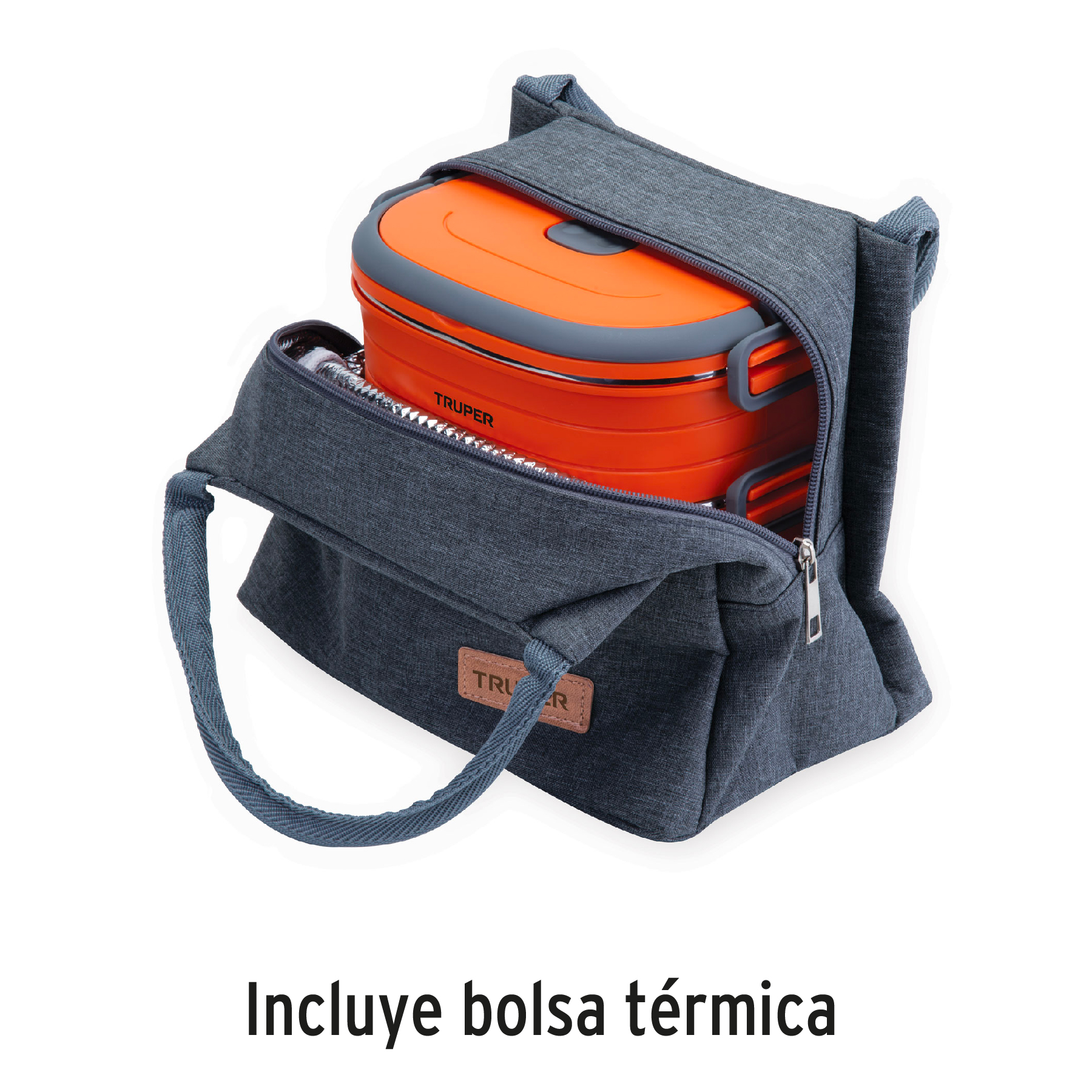 KIT LONCHERA TÉRMICA + TERMO ACERO INOXIDABLE 750ML TRUPER - 6